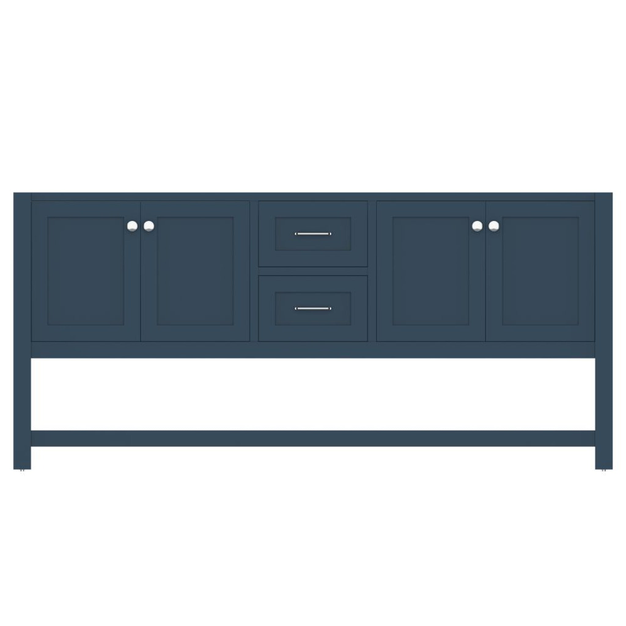 Alya Bath Wilmington 72" Double Blue Freestanding  Bathroom Vanity  With Brushed Nickel Edge Handles - HE-102-72D-B