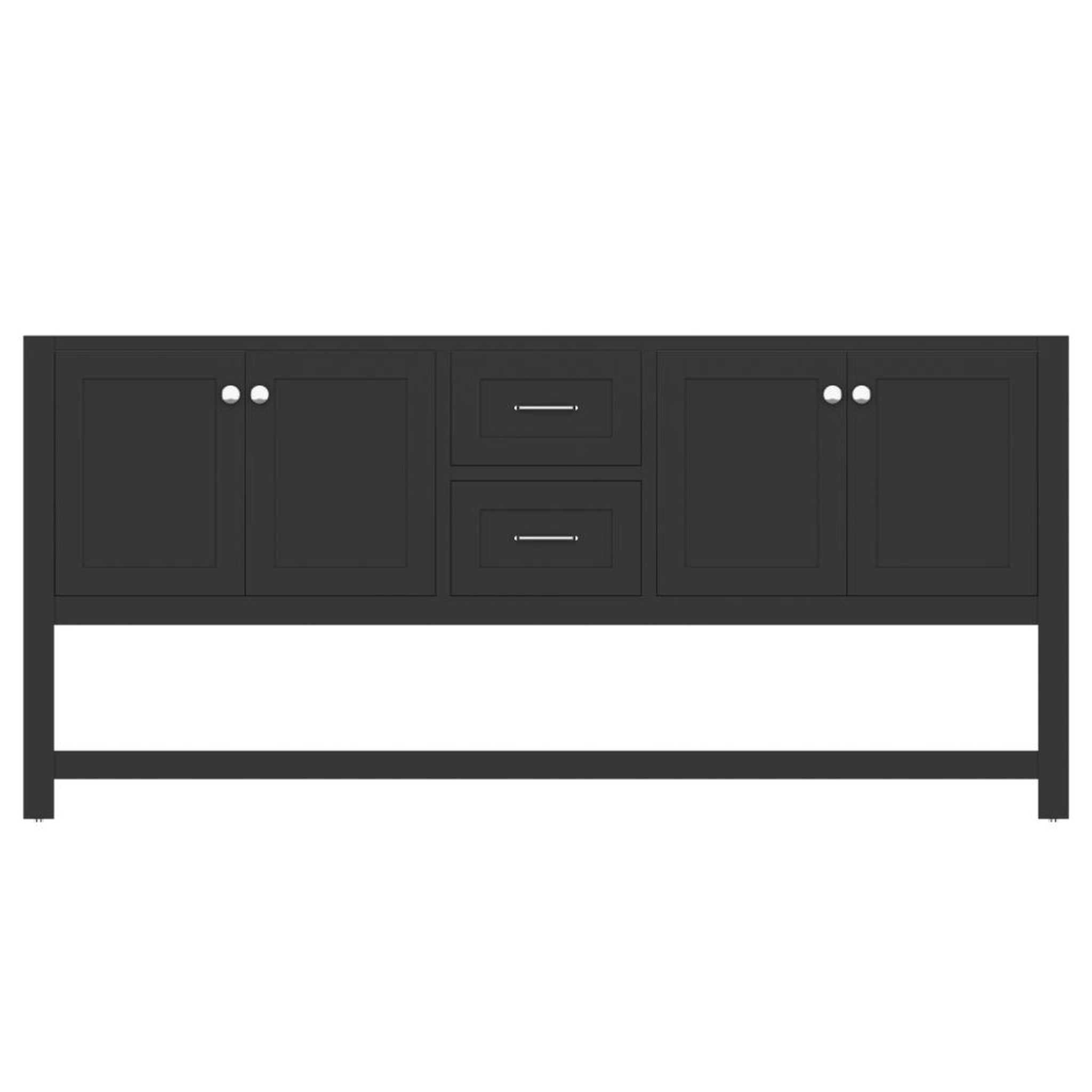 Alya Bath Wilmington 72" Double Espresso Freestanding  Bathroom Vanity  With Brushed Nickel Edge Handles - HE-102-72D-E