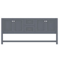 Alya Bath Wilmington 72" Double Gray Freestanding Bathroom Vanity  With Brushed Nickel Edge Handles - HE-102-72D-G