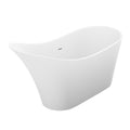Anzzi Tuasavi 5.6 ft. Solid Surface Center Drain Freestanding Bathtub in Matte White FT-AZ8418 - FT-AZ8418