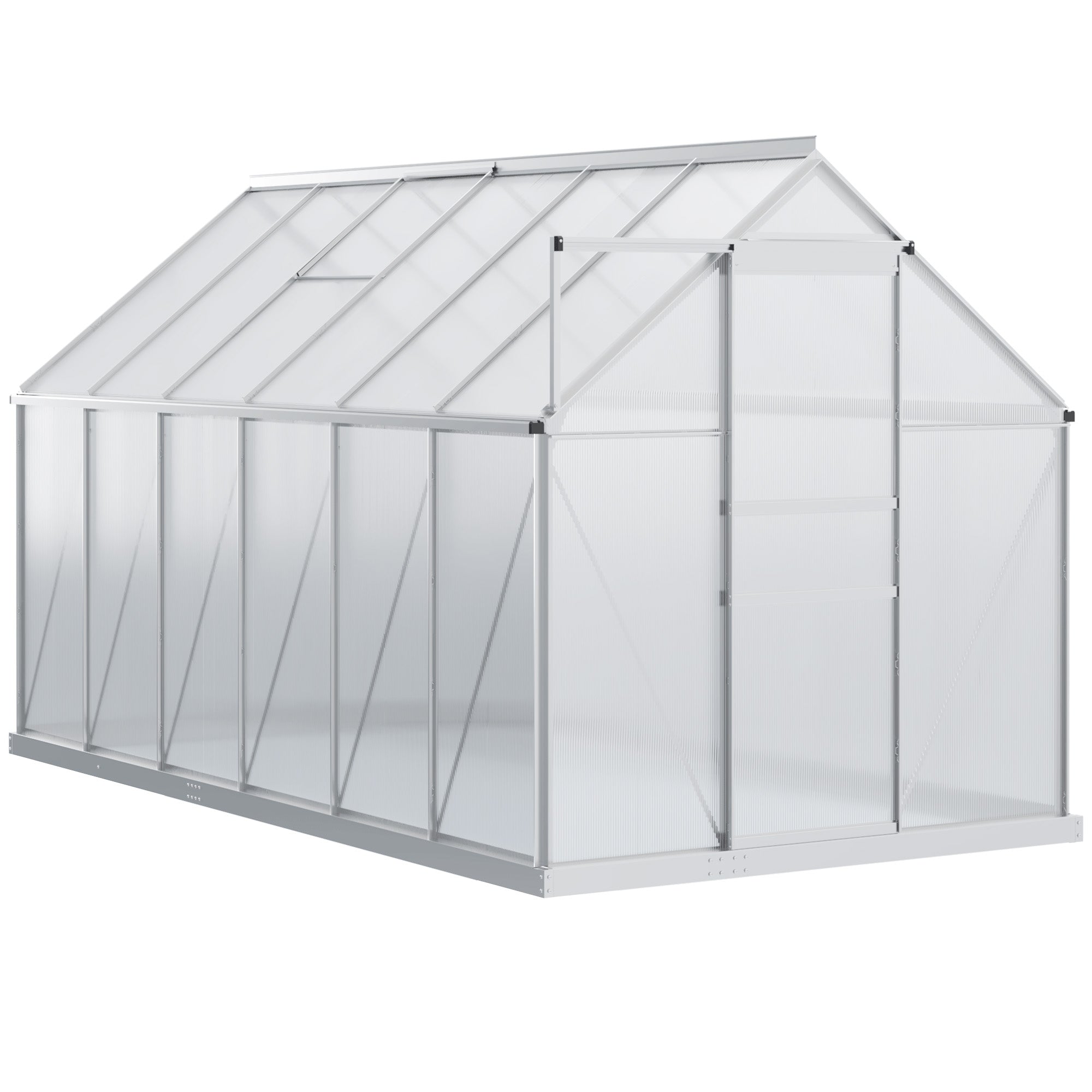 Outsunny BloomGreen 12' x 6' Greenhouse with Adjustable Roof Vent Silver - 845-540V02SR