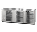 Hoshizaki BB95-G-S | 96" Wide 3 Glass Door Stainless Steel Back Bar - BB95-G-S