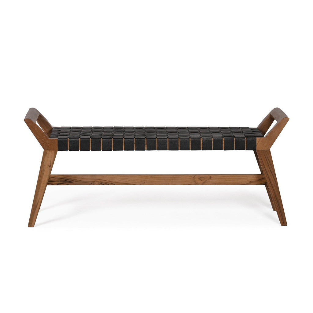 Union Home Cove Bench - Black Leather -  BDM00070