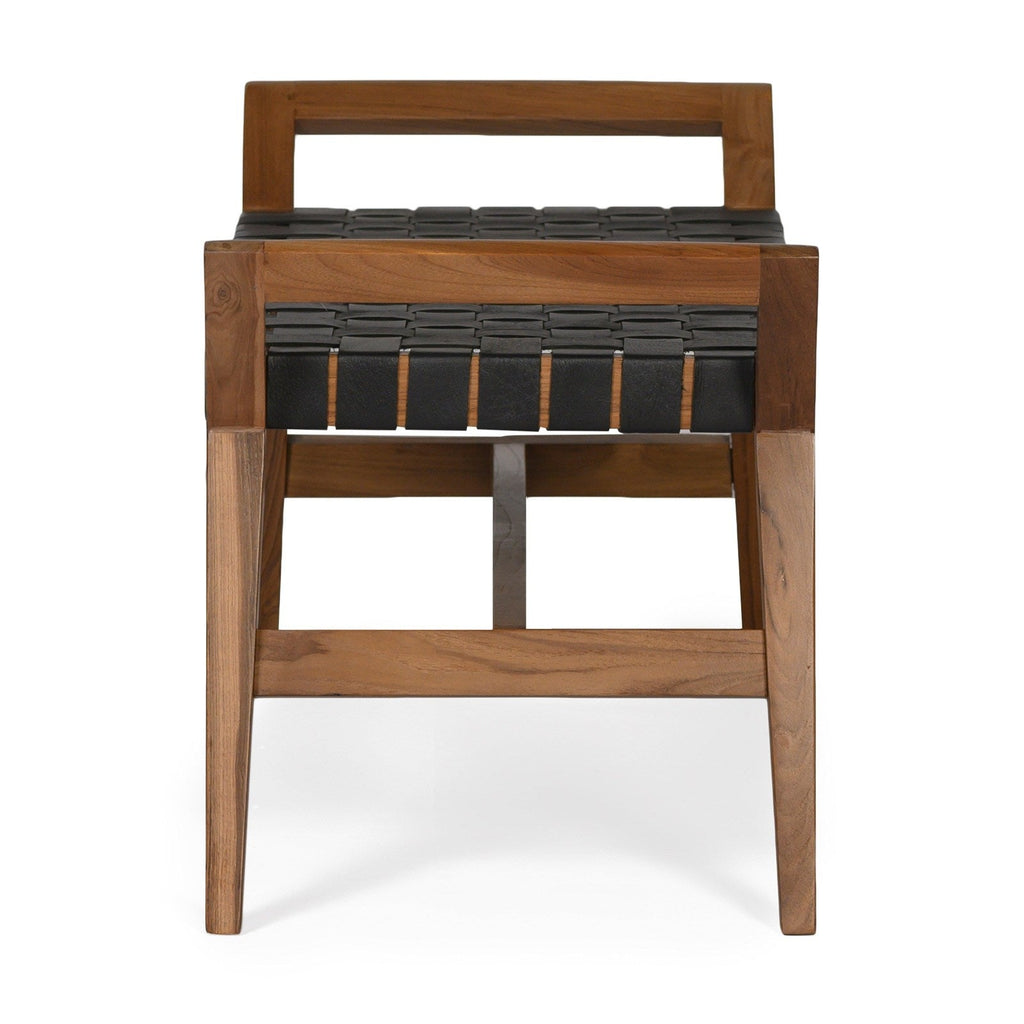 Union Home Cove Bench - Black Leather -  BDM00070