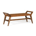 Union Home Cove Bench - Brown Leather  - BDM00071
