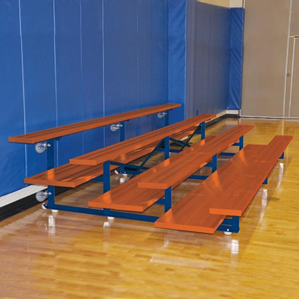 Bleacher 4 Row Portable 27' Tip & Roll Preferred Aluminum- BLDP-427TRG