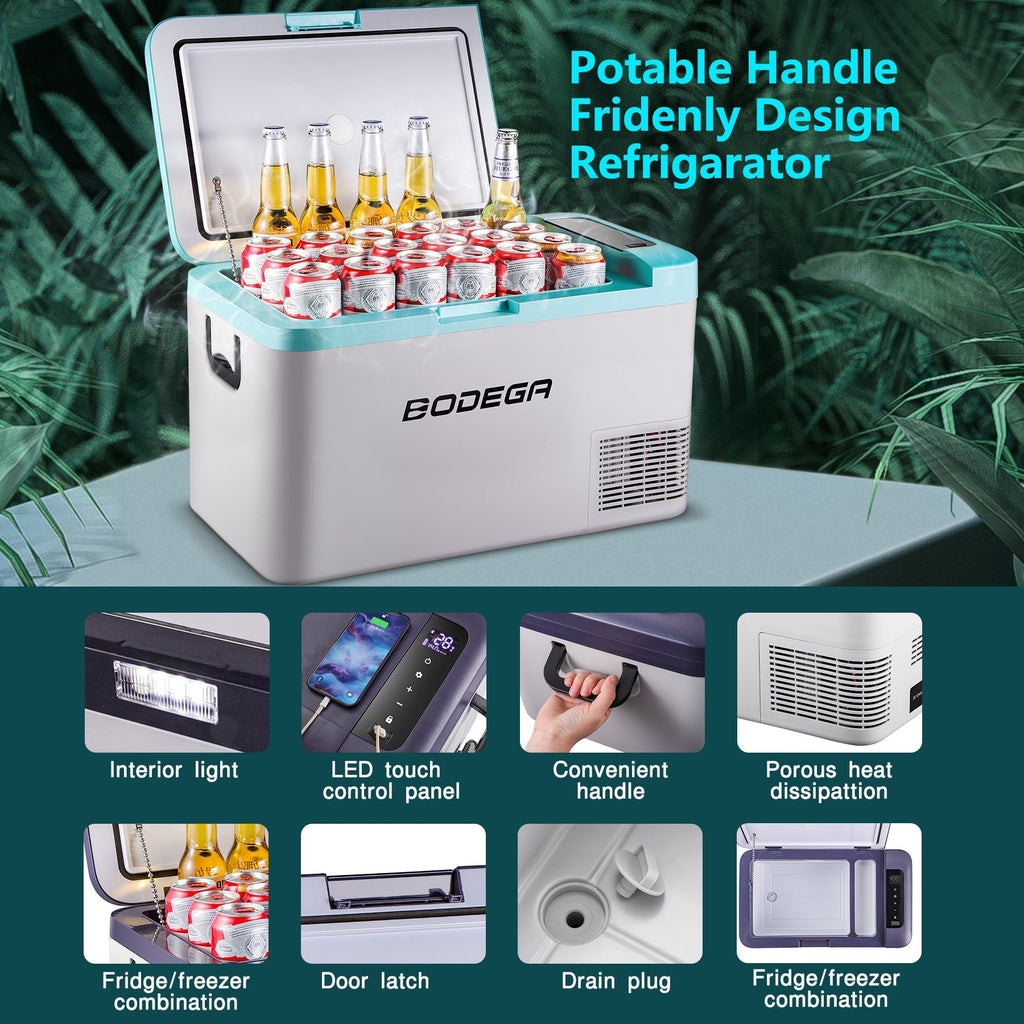 BODEGAcooler 27qt/25L K25 12V Portable Car Fridge Freezer - Blue