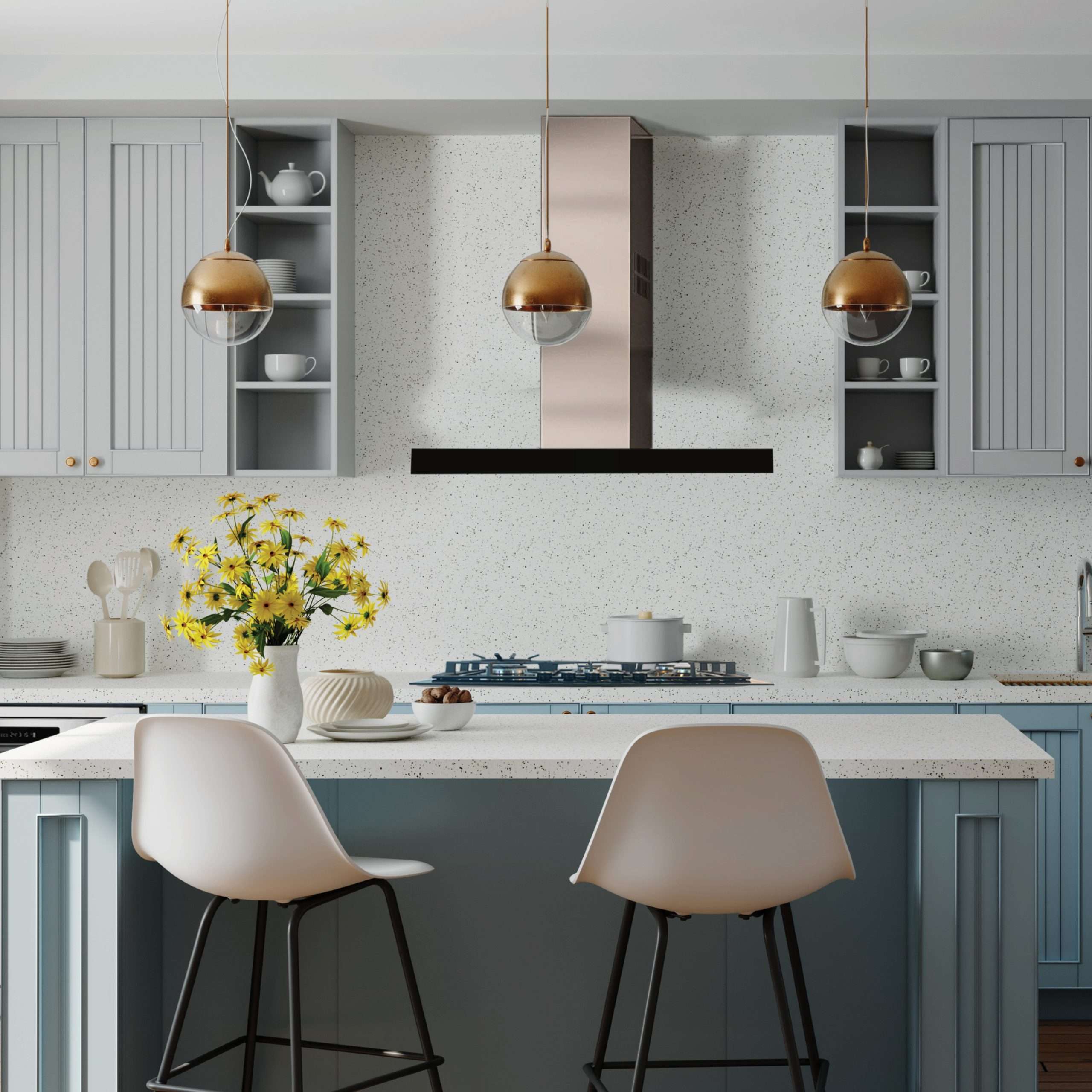 Kleenmaid 90cm wide Black Glass & Stainless Steel Wall Mounted Canopy Rangehood - RHSCK92