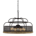 Alpine Cal Lighting Akaki 60W X 9 Metal/Pine Wood Chandelier - FX-3706-9