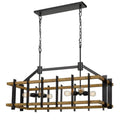 Alpine Cal Lighting Bruck 60W X 6 Metal/Pine Wood Island Chandelier - FX-3705-6