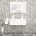 Casa Mare Aspe 40" Glossy White Bathroom Vanity and Ceramic Sink Combo with LED Mirror - Aspe100GW-40