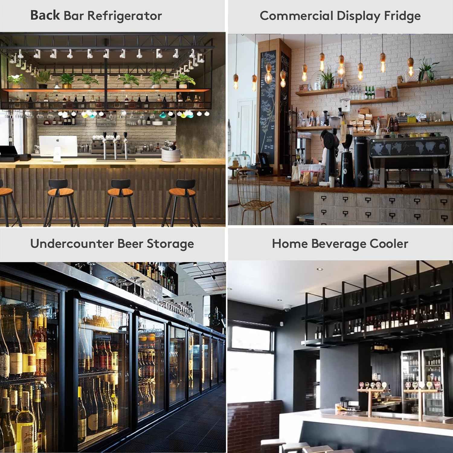 Bodega cooler 11.4 Cu.Ft Display Bar Beverage Fridge With 3 Glass Doors