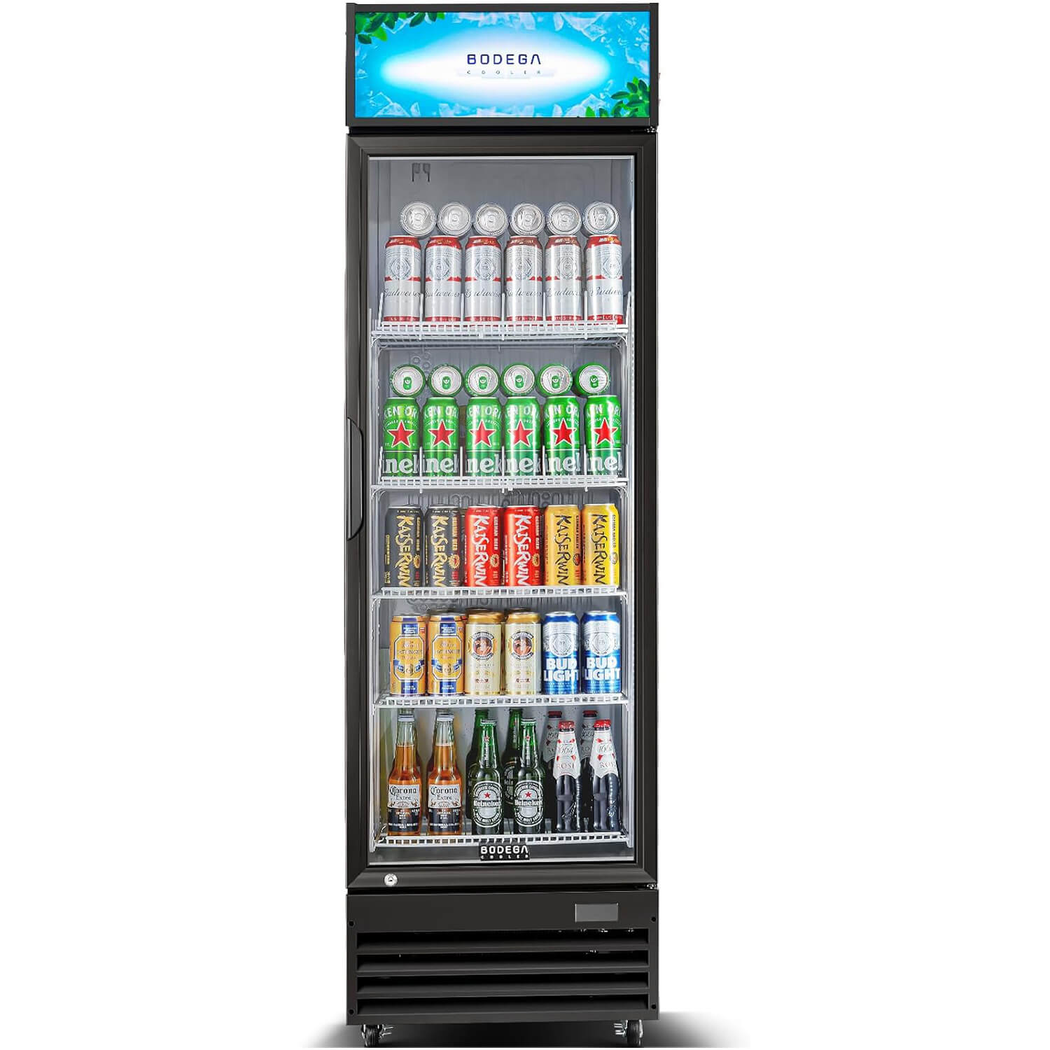 BODEGAcooler Commercial Glass Door Display Refrigerator Merchandiser 12.2 Cu. Ft