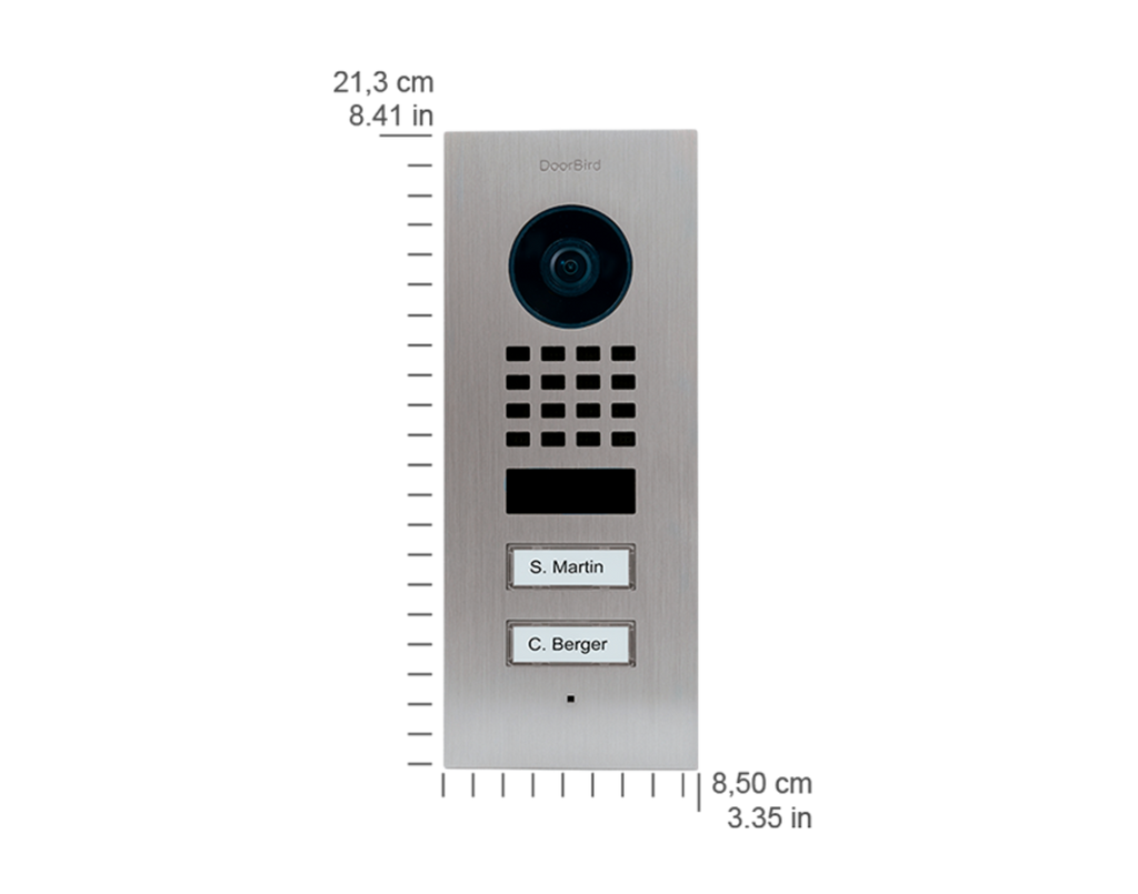 DoorBird D1102V Flush-Mount IP Video Door Station, 2 Call Button in  Stainless Steel V2A - 423866805