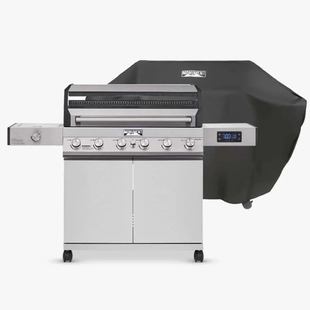 Monument Grills Denali 605 Series | 6 Burner Smart Tech Propane Gas Grill in Stainless Steel (Natural Gas Convertible) - D605