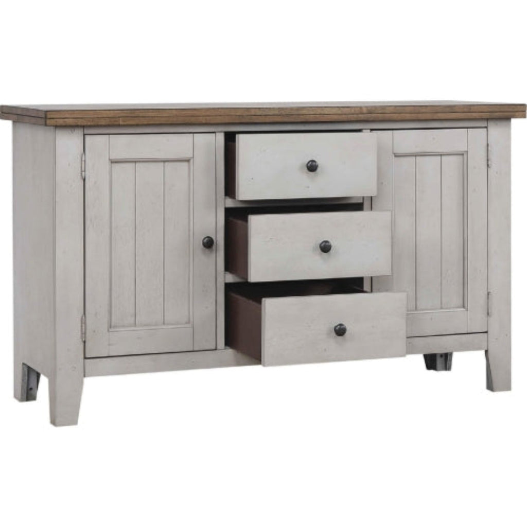 Sunset Trading Country Grove Buffet | Distressed Gray and Brown Wood -   DLU-CG-BUF-GO