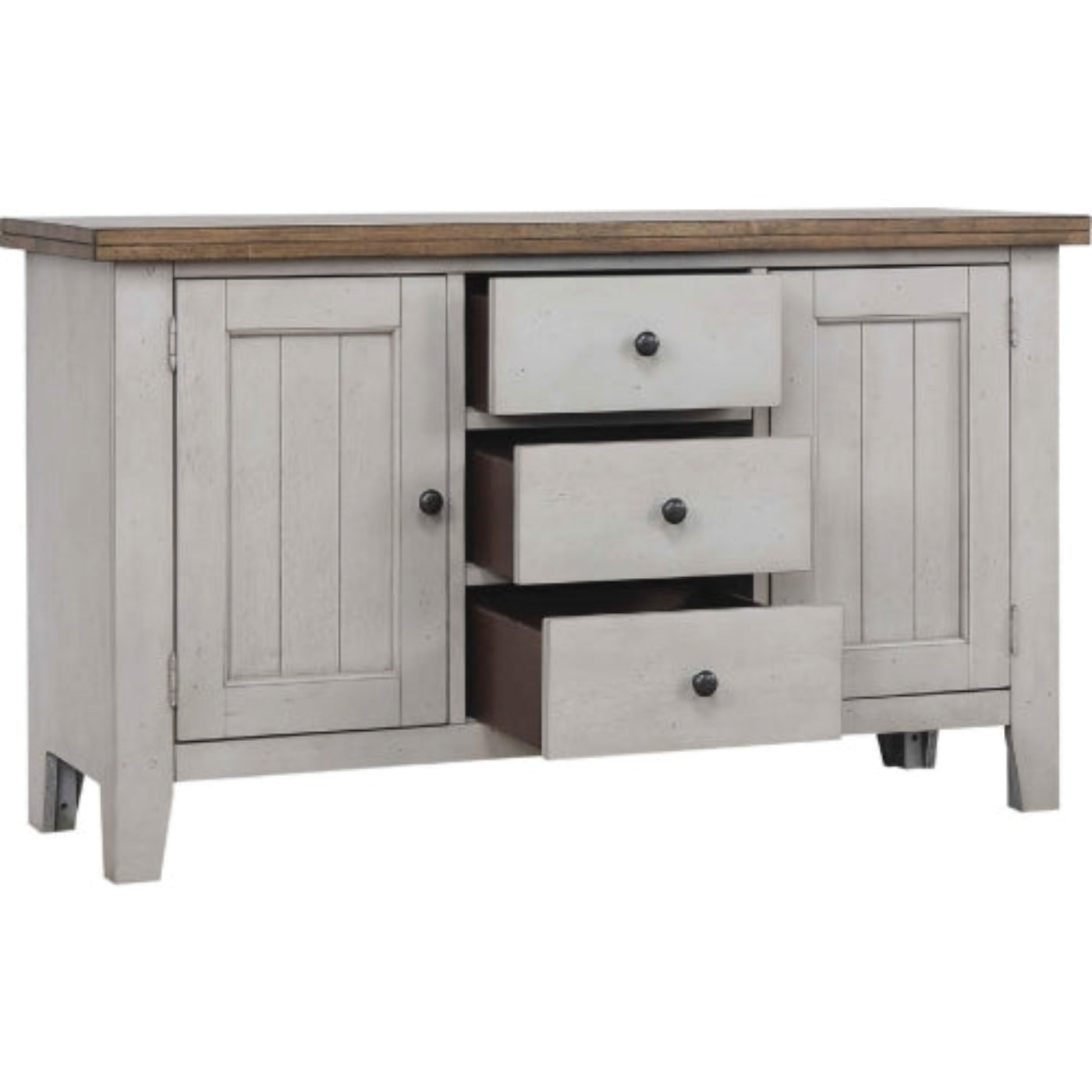 Sunset Trading Country Grove Buffet | Distressed Gray and Brown Wood -   DLU-CG-BUF-GO
