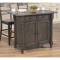 Sunset Trading Shades of Gray Drop Leaf Kitchen Island -   DLU-KI-4222-AG