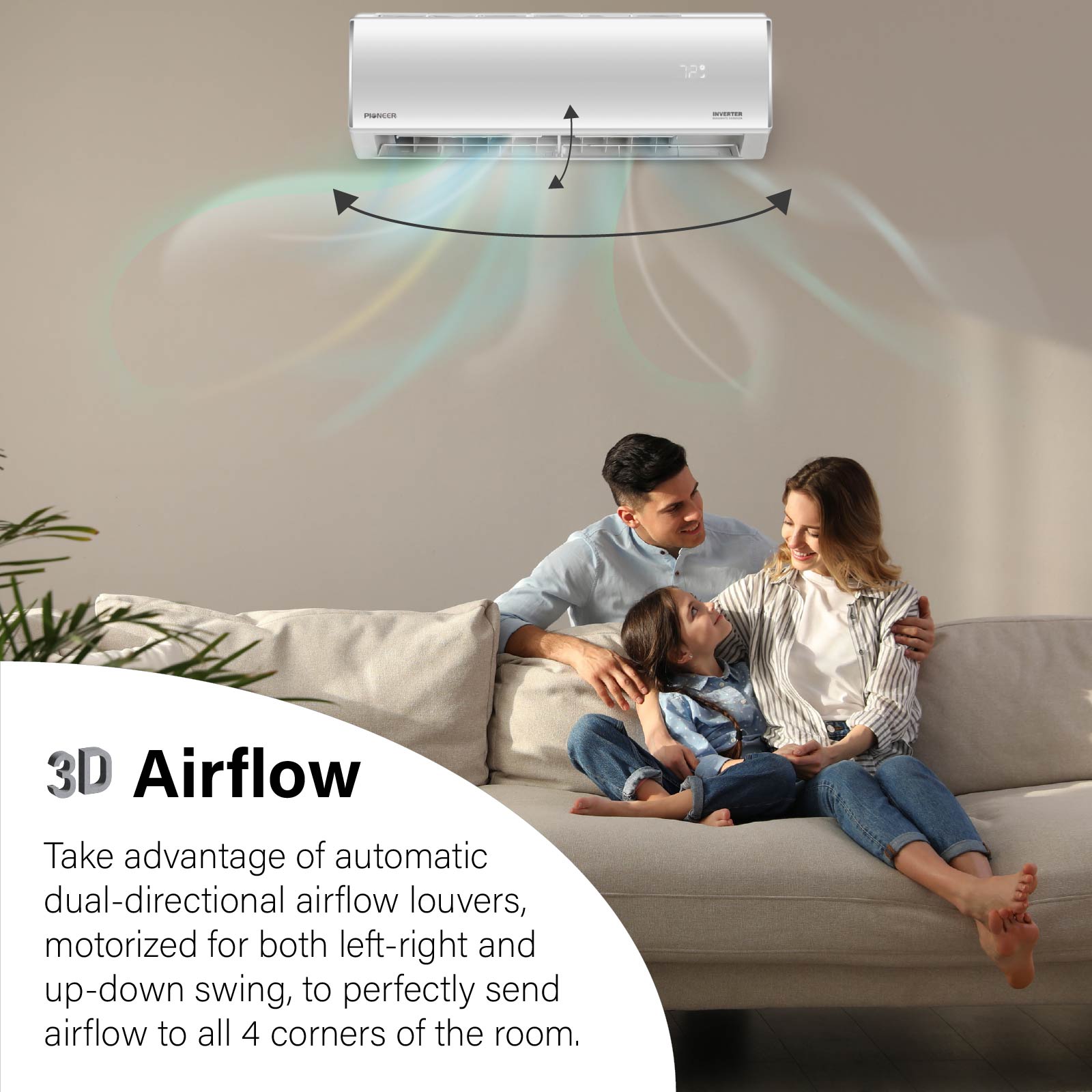 Pioneer Diamante Essenza 35,000 BTU 17 SEER2 230V High-Wall Ductless Mini-Split Air Conditioner Inverter Heat Pump with 16 Ft. Kit - WYT036GLUI17RL