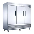 Dukers D83R 83" Three Solid Door Bottom Mount Reach-In Refrigerator 64.8 Cu. Ft. - D83R