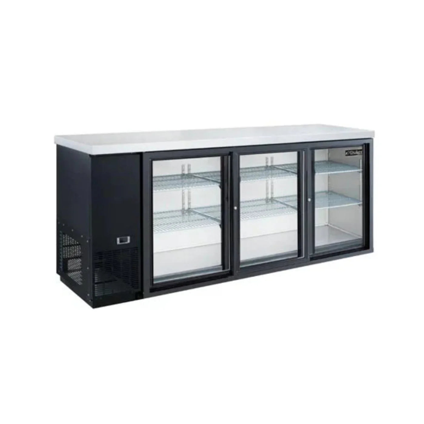 Dukers DBB72-S3 73" Three Sliding Door Back Bar Cooler 19.2 Cu. Ft. - DBB72-S3