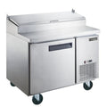 Dukers DPP44 44" 6 pan Pizza Prep Table Refrigerator 9.88 Cu. Ft. - DPP44