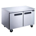 Dukers DUC60R 60" Two Solid Door Undercounter Worktop Refrigerator 15.53 Cu. Ft. - DUC60R