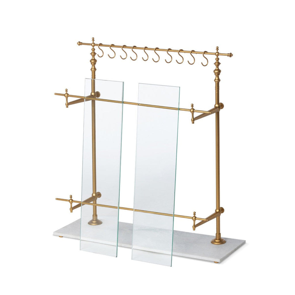 Park Hill Collection Southern Classic White Marble and Brass Bistro Rack - EAW26057