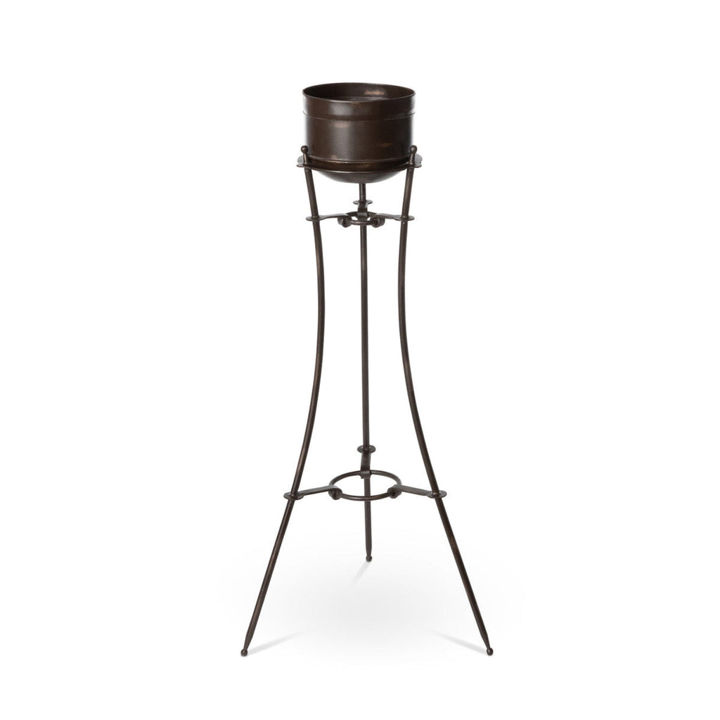 Park Hill Collection Lodge Portal Metal Stand and Pot, Tall - ECM20155