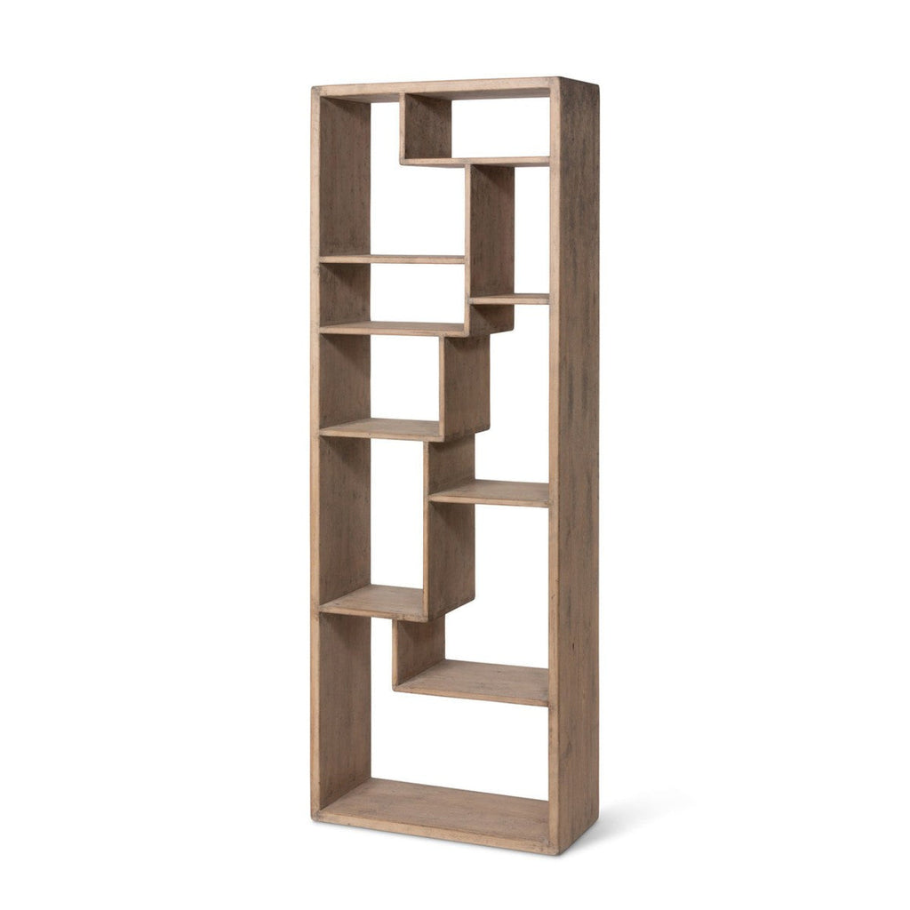 Park Hill Collections Coastal Cottage Geometric Wooden Etagere Bookshelf - EFC20131