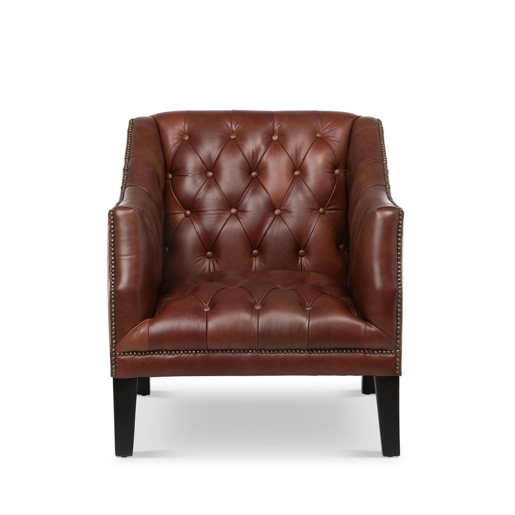 Park Hill Collection Mahogany Leather Library Chair, Cordovan - (EFS36068)