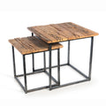 Park Hill Collection Lodge Railway Wood and Iron Nested Side Tables, Set of 2 - EFT06055