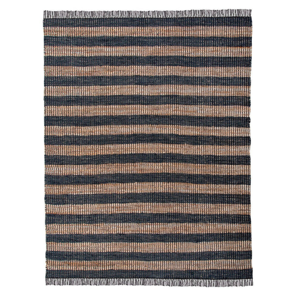 Park Hill Collection Lodge Leather and Hemp Woven Rug, 7'9" x 9'9" - EHF06169