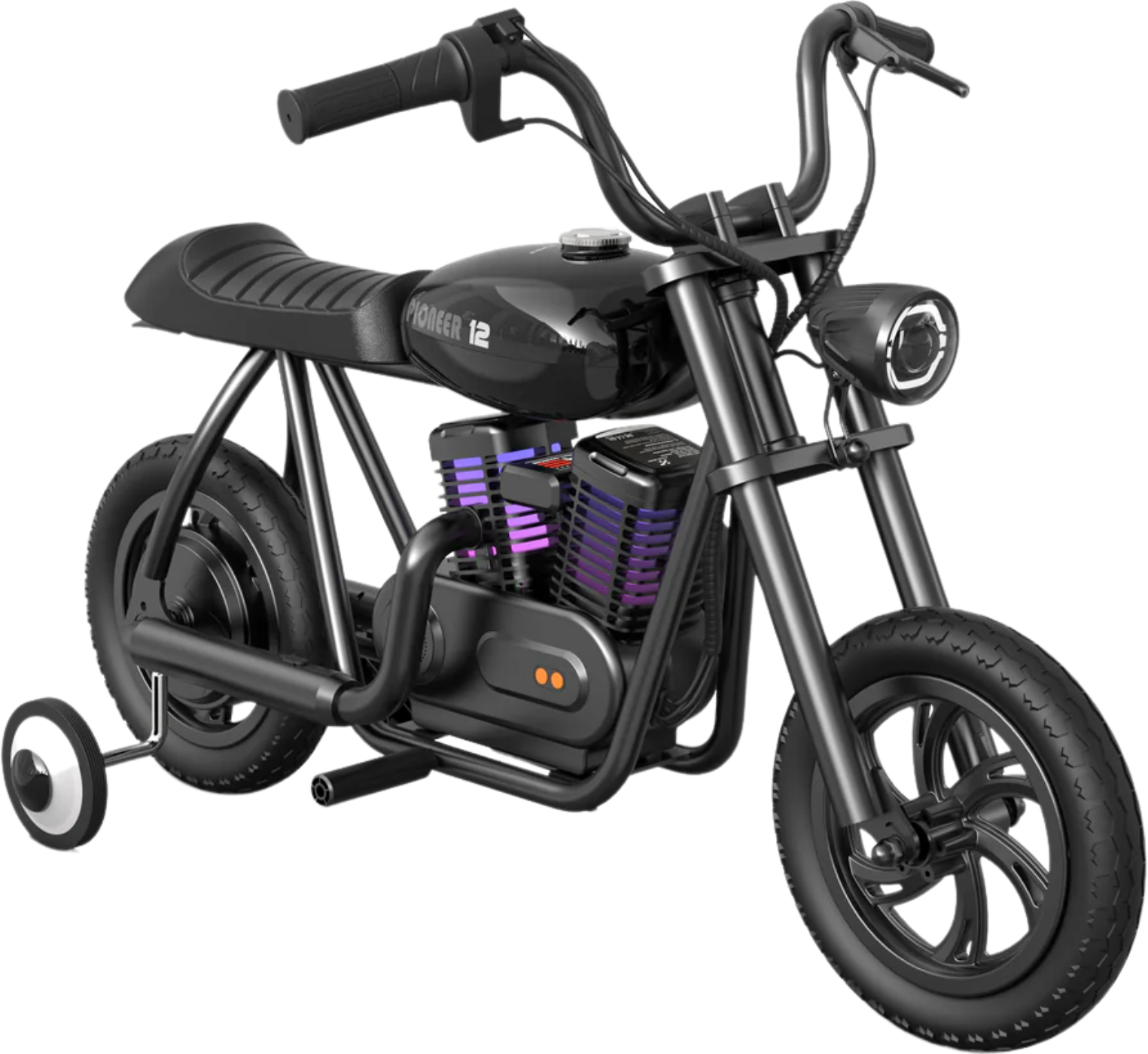 Hyper Gogo Pioneer 12 Plus Electric Kids Motorcycle Bluetooth Speaker 21.9V 160W 10 MPH 7.5 Miles EL-MB05P New - EL-MB05P-BLACK