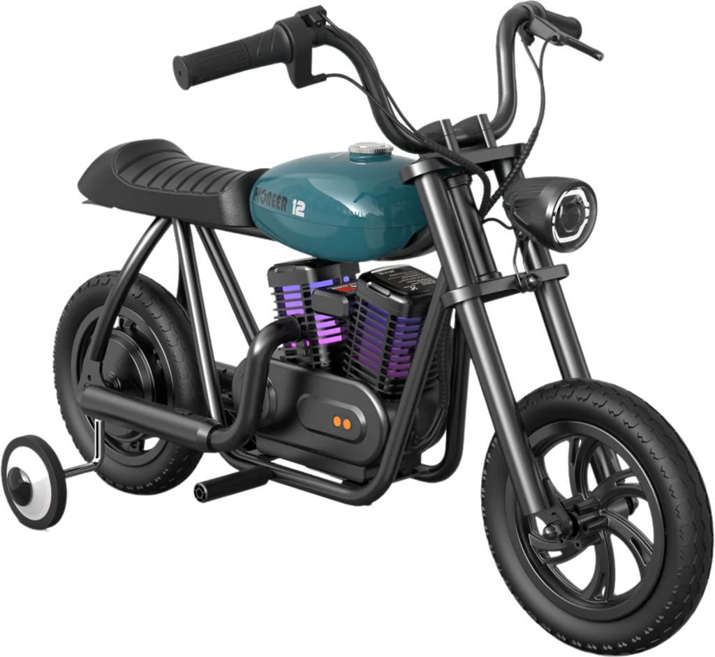 Hyper Gogo Pioneer 12 Plus Electric Kids Motorcycle Bluetooth Speaker 21.9V 160W 10 MPH 7.5 Miles - EL-MB05P-BLACK