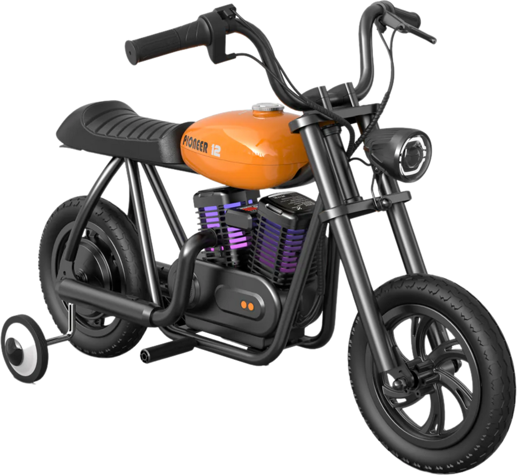 Hyper Gogo Pioneer 12 Plus Electric Kids Motorcycle Bluetooth Speaker 21.9V 160W 10 MPH 7.5 Miles EL-MB05P New - EL-MB05P-BLACK