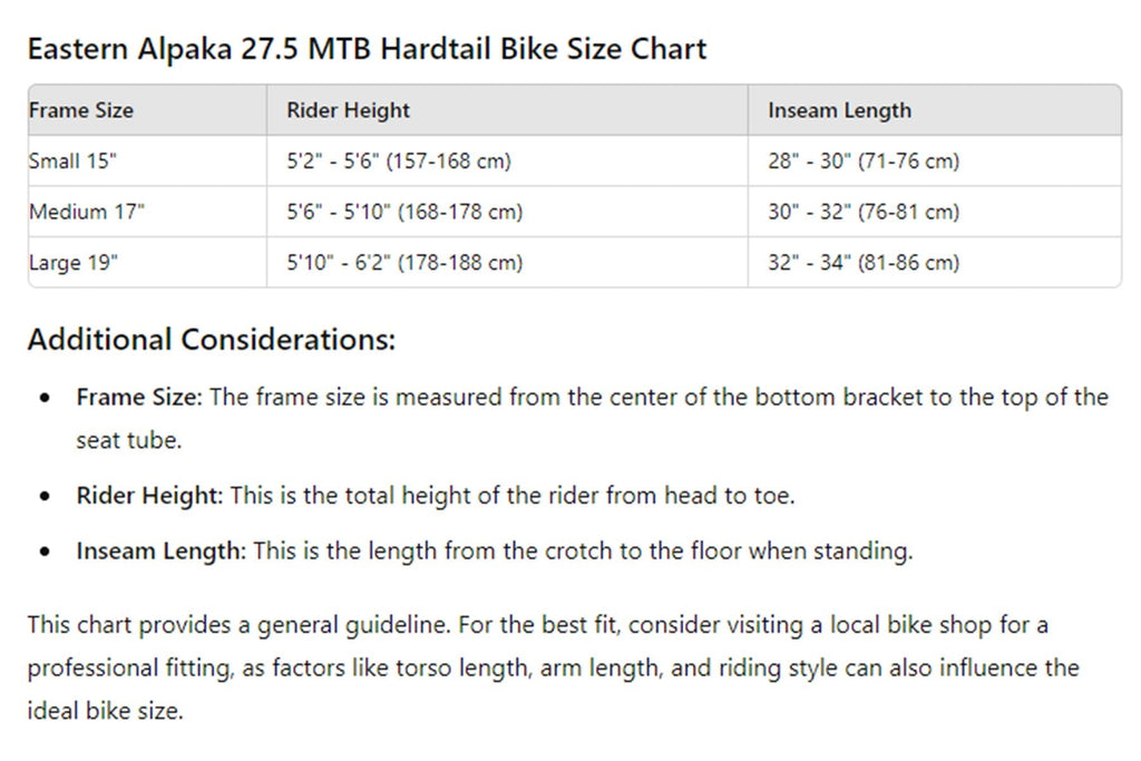 Eastern Alpaka 27.5 MTB Hardtail Bike - Blue