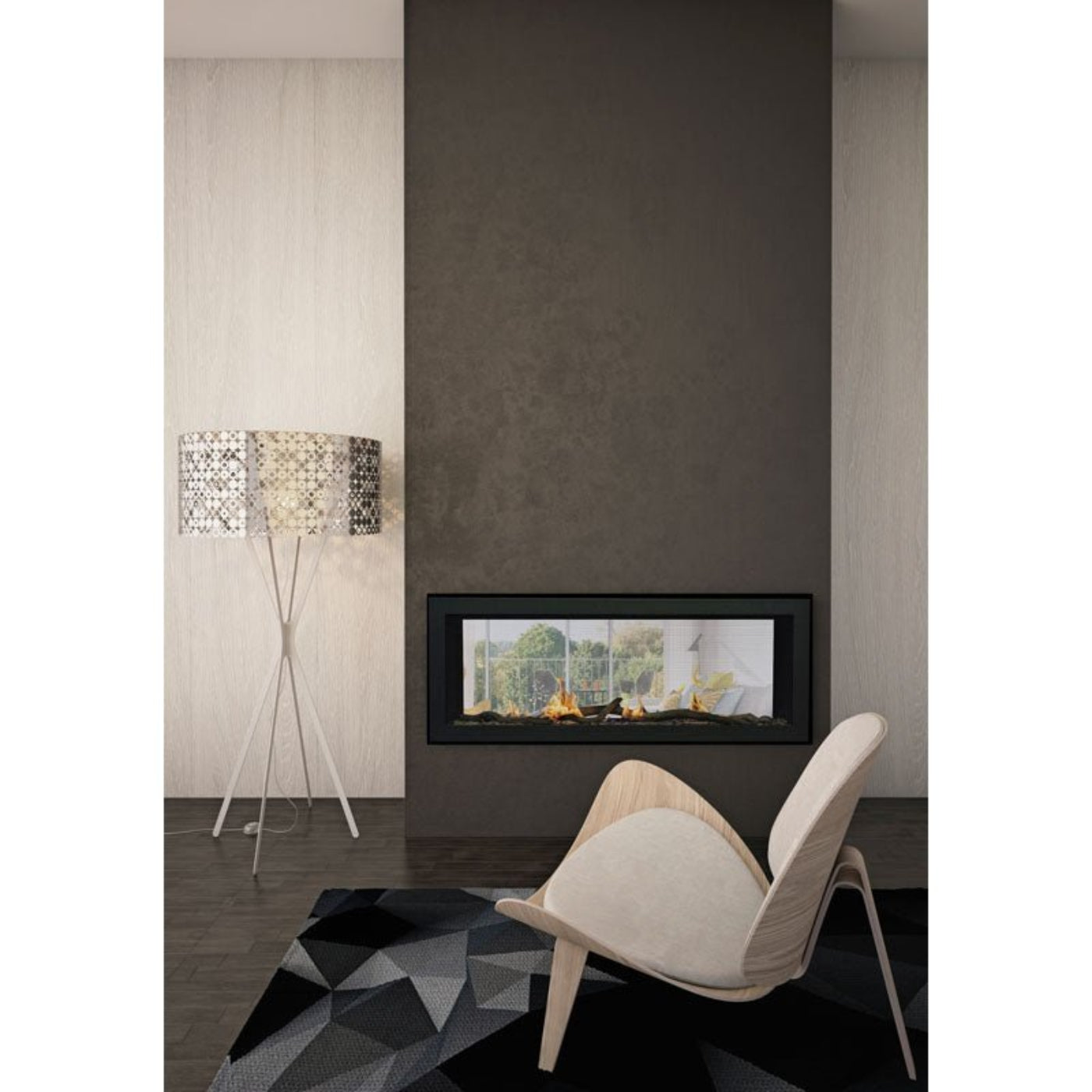 Sierra Flame Emerson 48" Deluxe Slim See-through Linear Fireplace - EMERSON-48-DELUXE-NG
