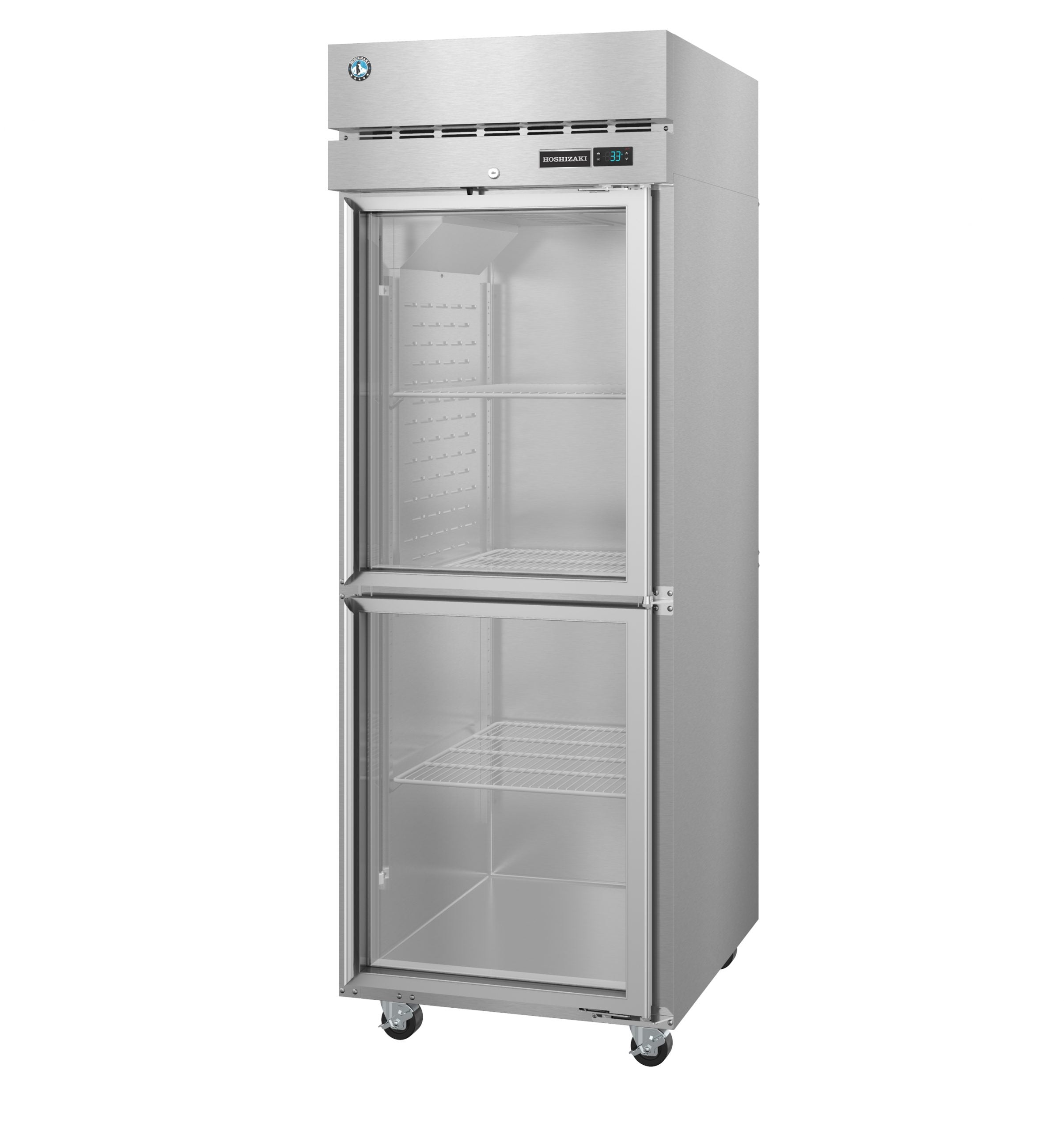 Hoshizaki F1A-HG | 28" Wide 2 Glass Door Top Mount Reach-In Freezer - F1A-HG