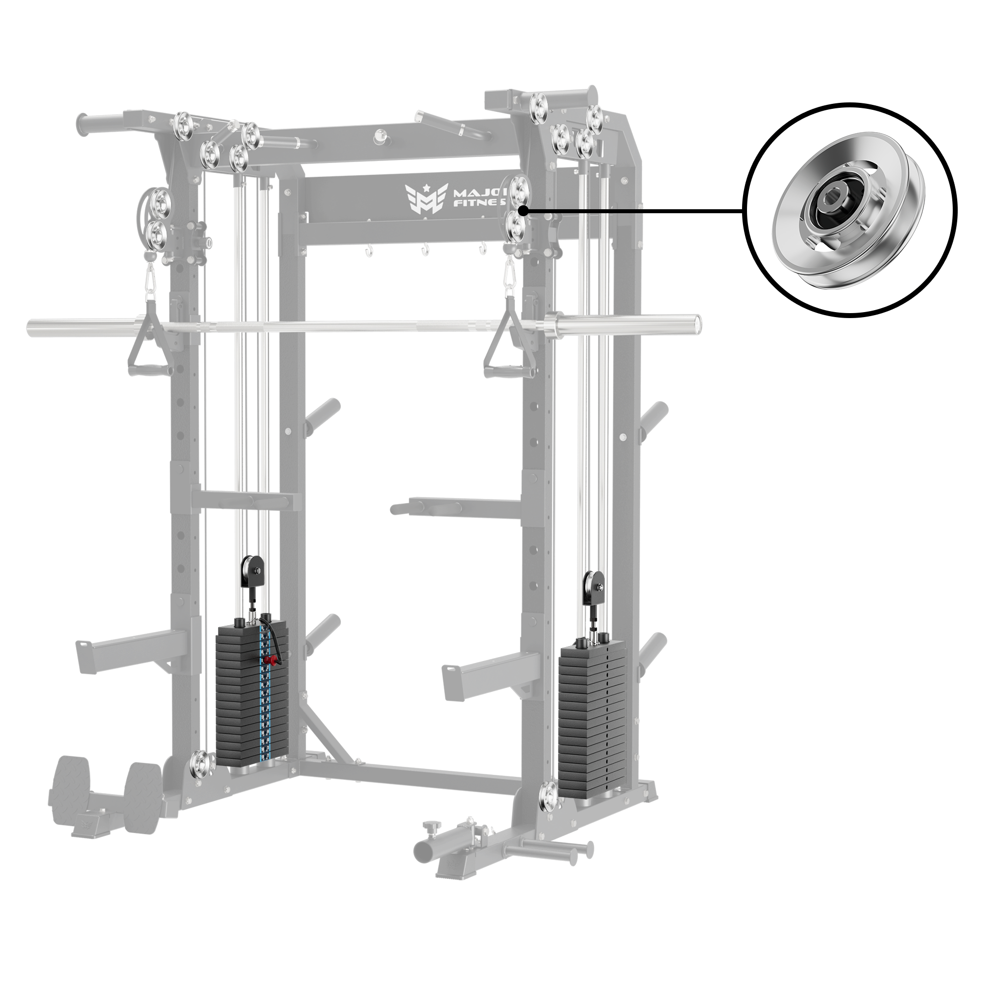 Major Fitness Aluminum Pulley & Weight Stack Bundle - APB52-WSB52