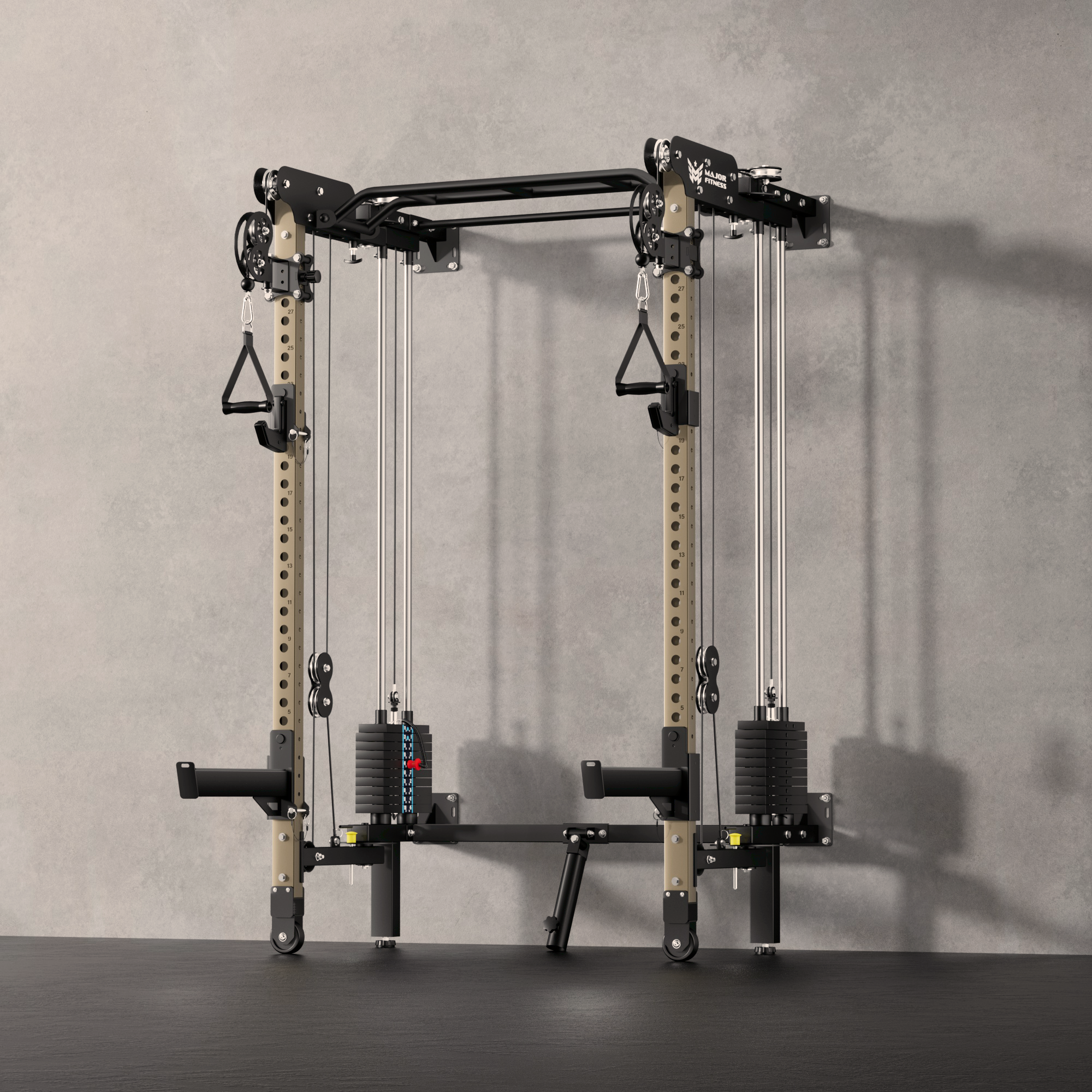 Major Fitness F35 All-In-One Home Gym Wall-Mount Folding Power Rack - F35BL