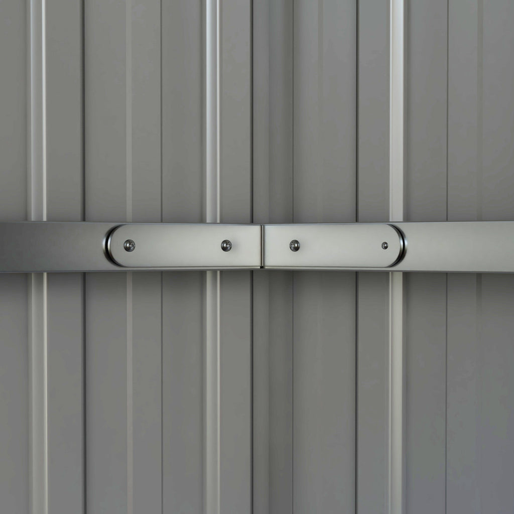 Outsunny 11' x 6' Metal Storage Shed with Lockable Door for Backyard, Garden, Lawn, Light Gray - 845-680V01LG