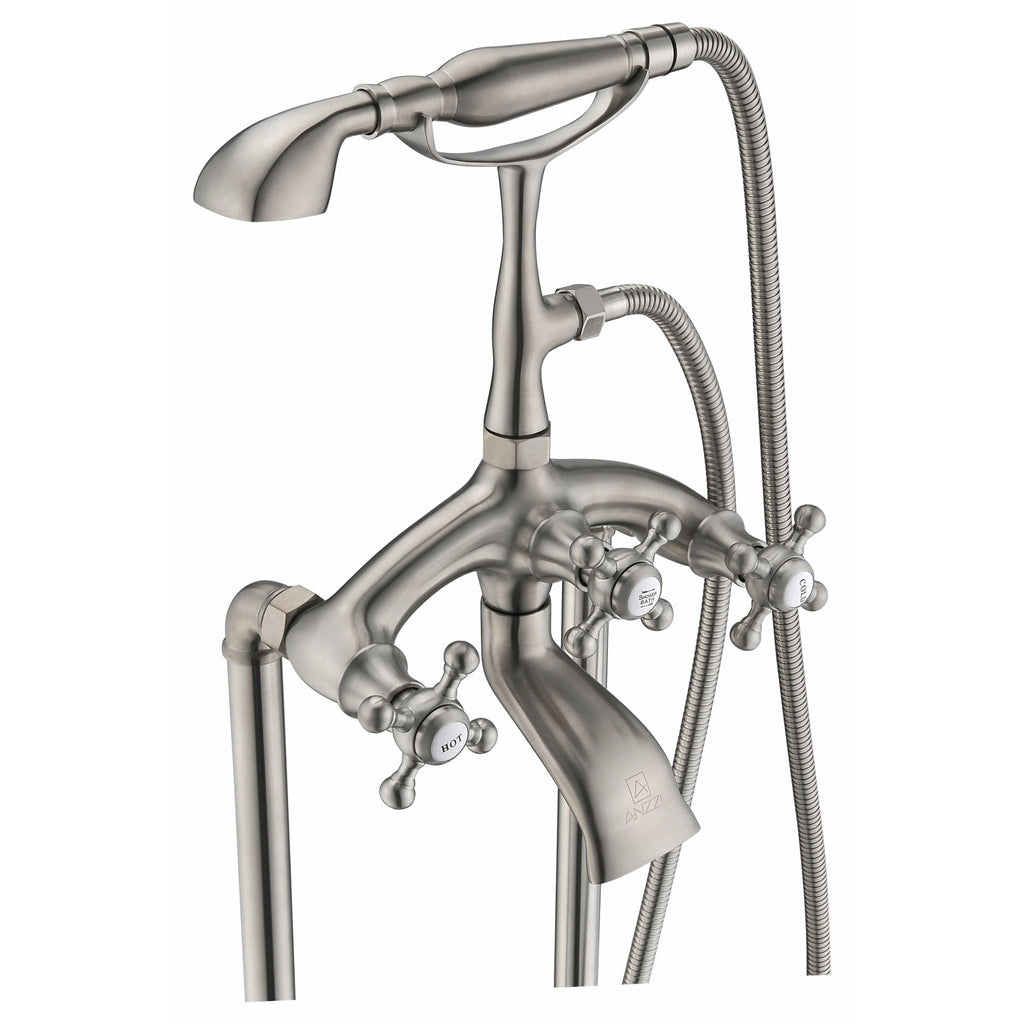 Anzzi Tugela 3-Handle Claw Foot Tub Faucet with Hand Shower FS-AZ0052 - FS-AZ0052BN