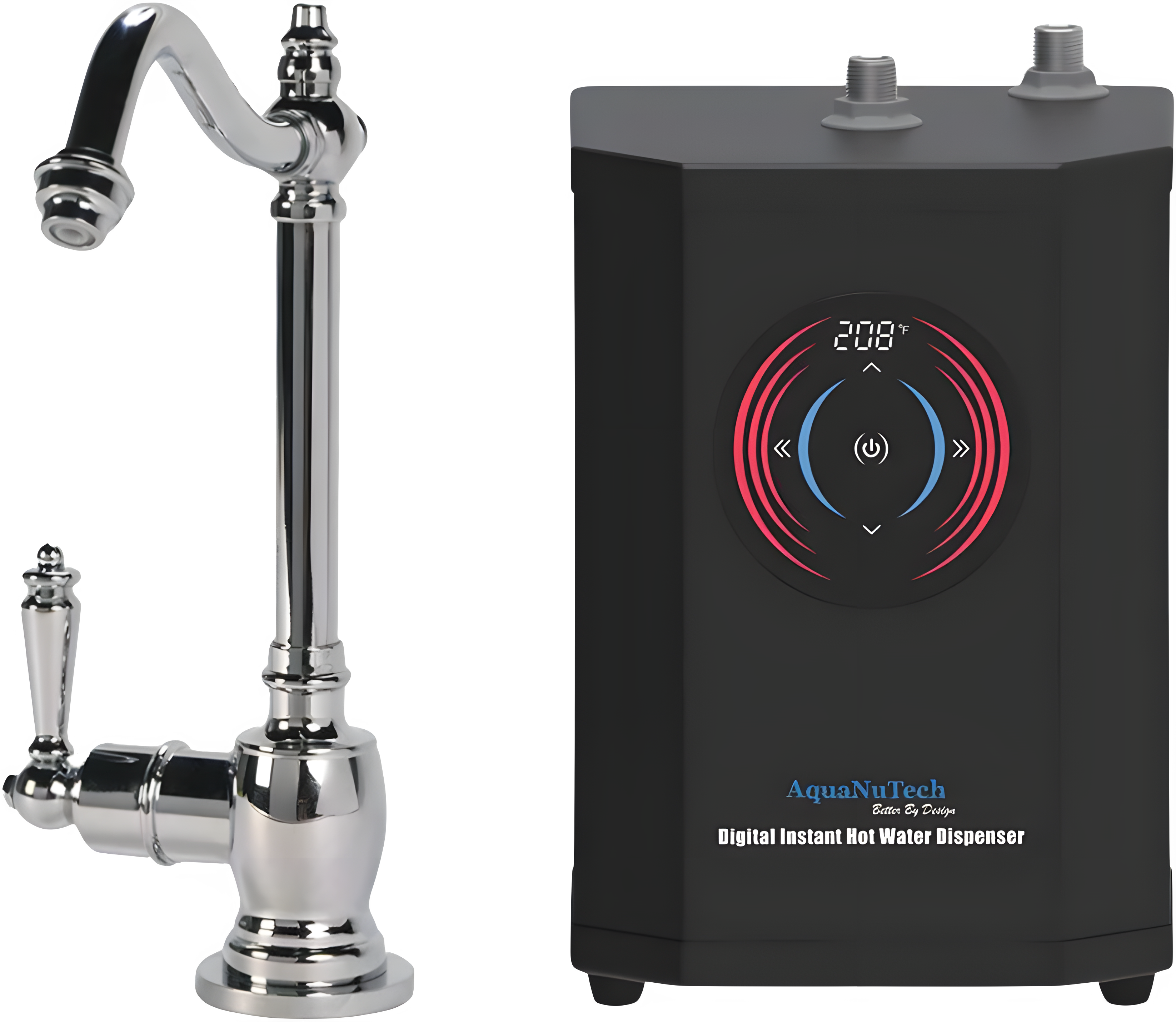 AquaNuTech Digital Instant Hot Water Dispenser with Hot Only Hook Spout Faucet New - HT-H2100-CH