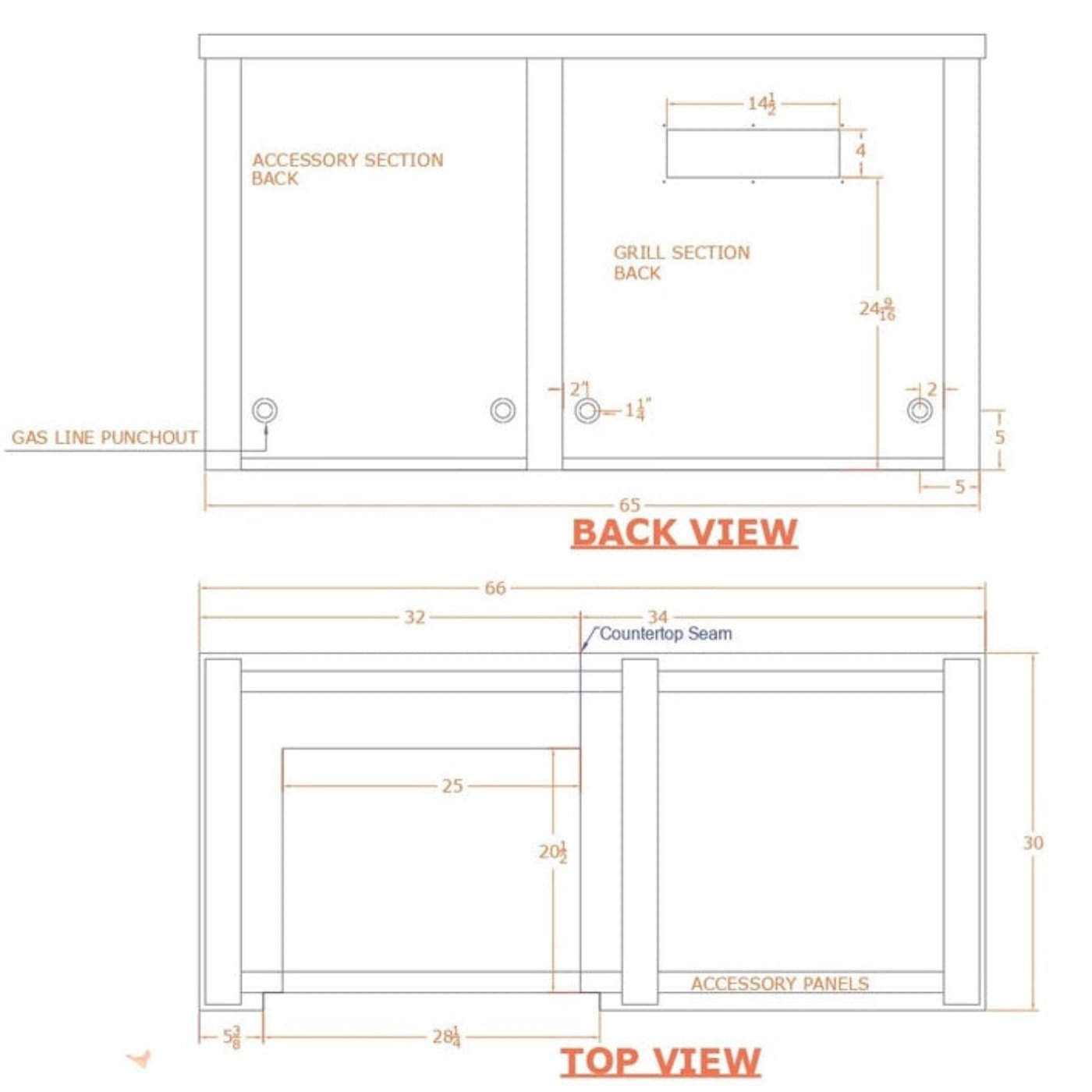 Haven Outdoor 72-Inch Outdoor Kitchen Island with Trash Center Space - HCOY72TRASHAB