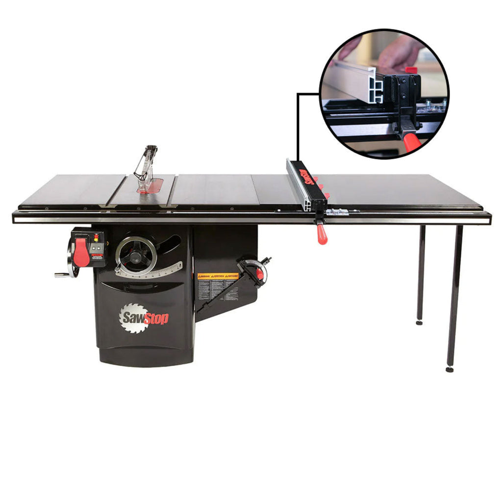 SawStop 7.5HP, 3ph, 230v Industrial Cabinet Saw w/36" T-Glide Advance Fence, Rails & Extension Table - ICS73230-ATGI36