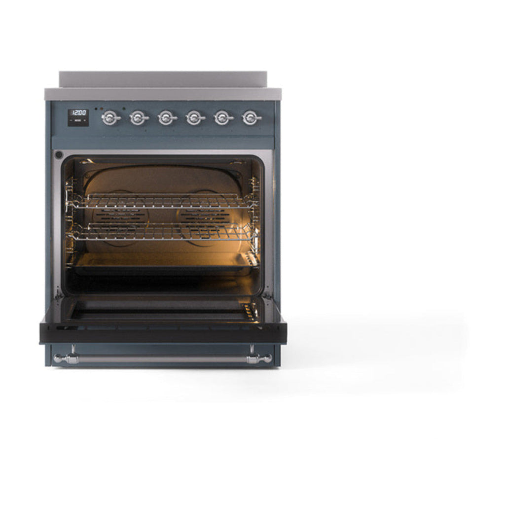 GREE ILVE 30 Inch Nostalgie II Noblesse Freestanding Induction Range with 4 Elements, Solid Door with Chrome Trim - UNI304QNMPBKC
