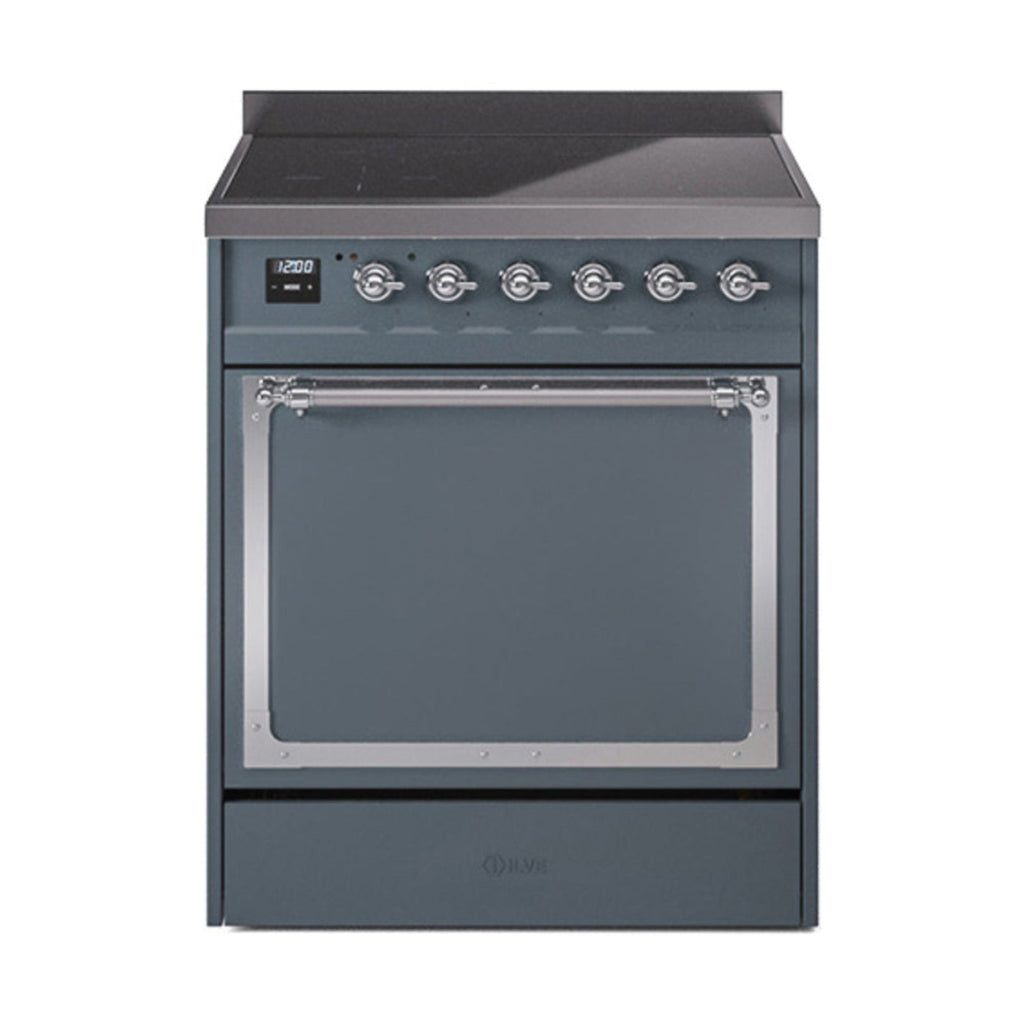 GREE ILVE 30 Inch Nostalgie II Noblesse Freestanding Induction Range with 4 Elements, Solid Door with Chrome Trim - UNI304QNMPBKC