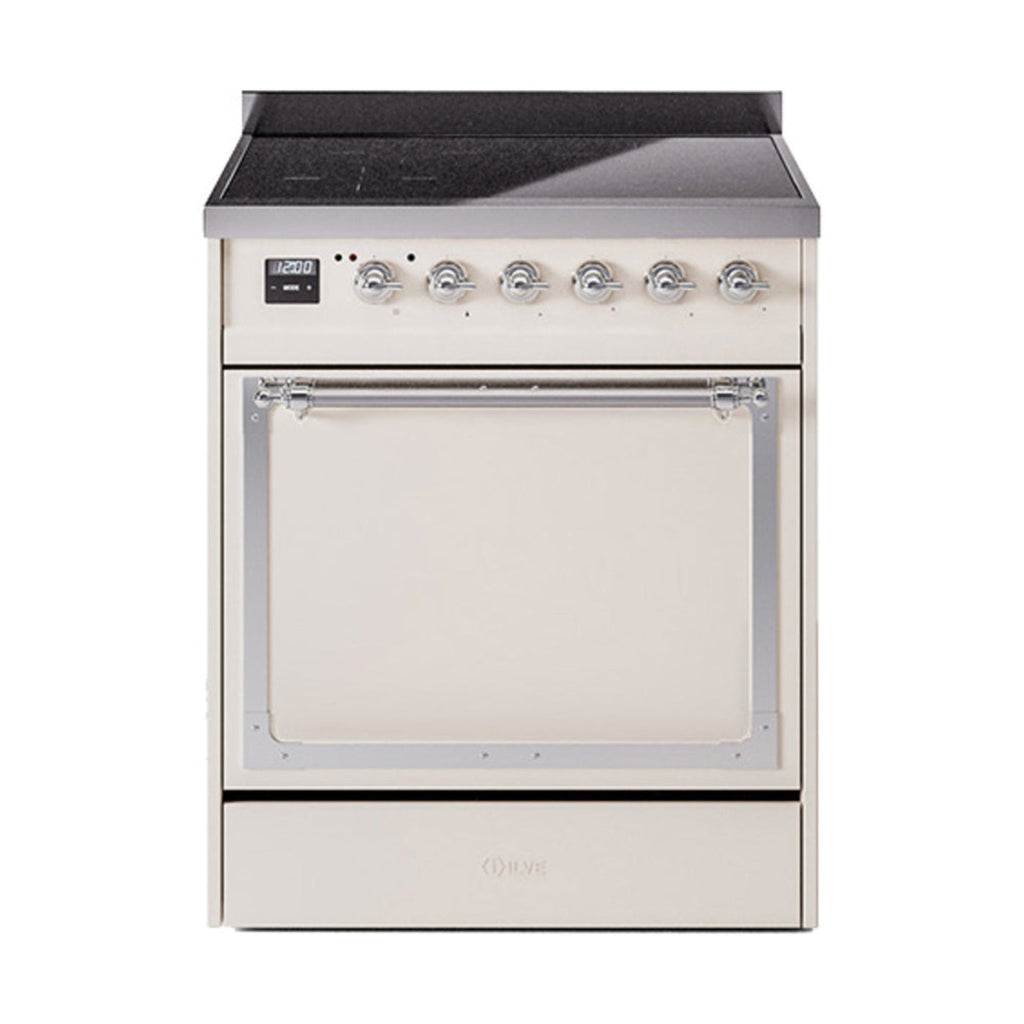 GREE ILVE 30 Inch Nostalgie II Noblesse Freestanding Induction Range with 4 Elements, Solid Door with Chrome Trim - UNI304QNMPBKC