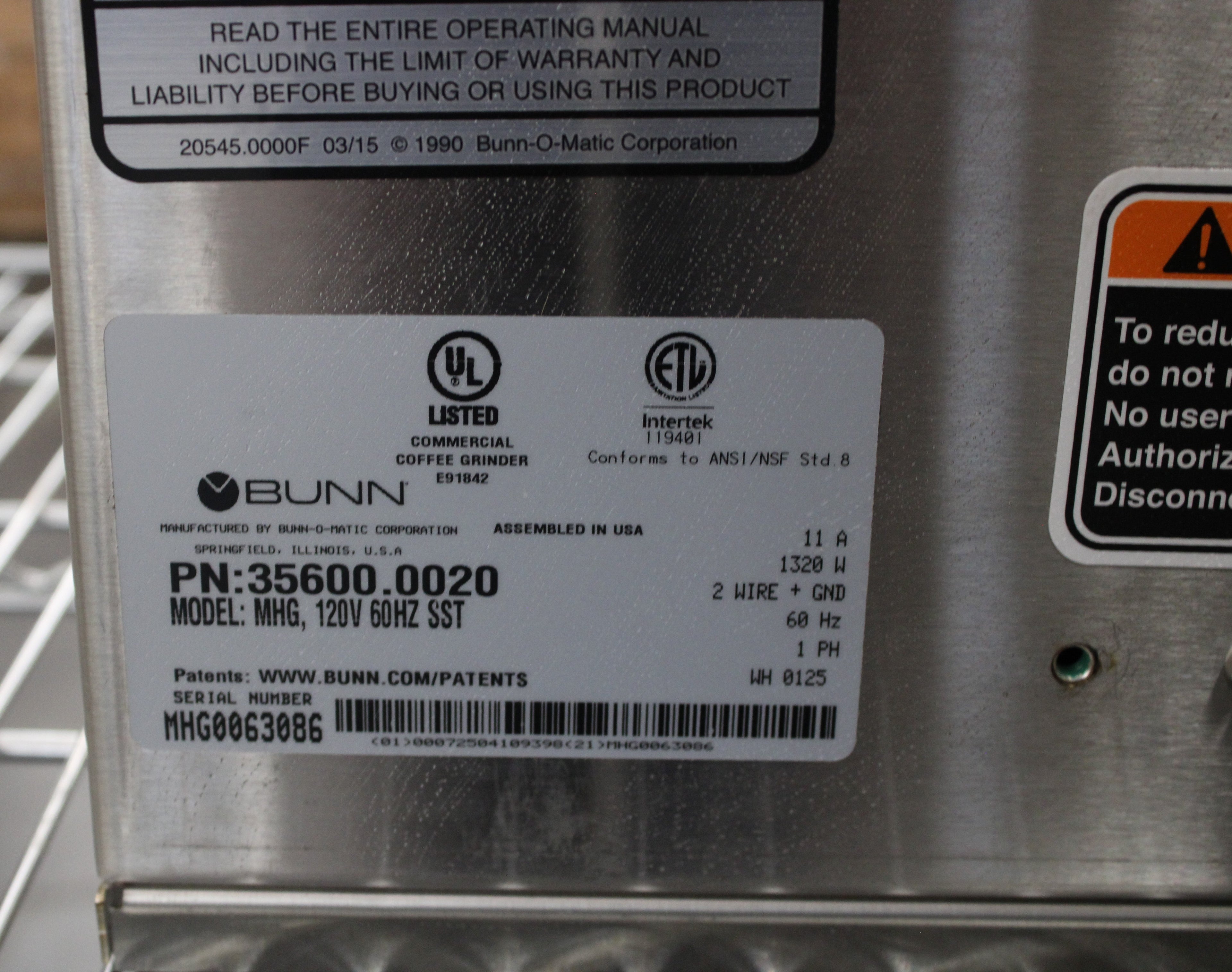 Bunn 35600.0020 *Open Box* Multi-Hopper Grinder & Storage System (#3129)